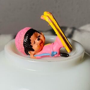 Vintage 1979 Sekiguchi Monchhichi 2 1/4” Skiing PVC Figurine